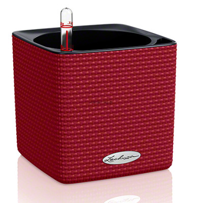 Кашпо CUBE COLOR (Кьюб) 14 красный с системой полива