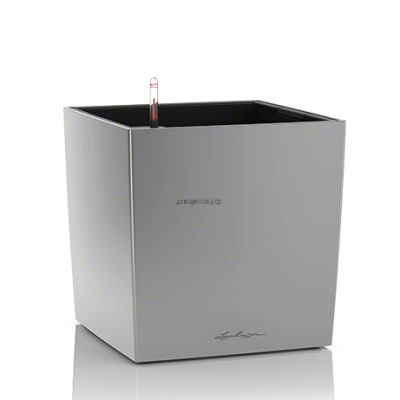 Кашпо CUBE (Кьюб) 40 Серебристый металлик с системой полива
